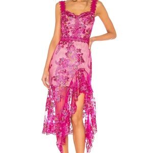 Bronx & Banco Eva Midi Dress in Fuchsia Size M NWT